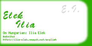 elek ilia business card